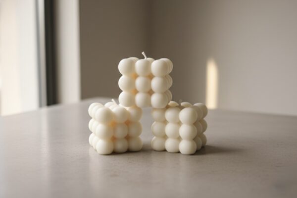 Square Bubble Candle Set of 3