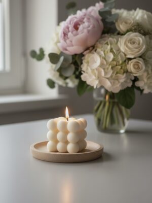 Square Bubble Candle Set of 3