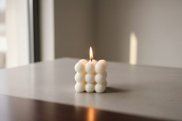 Square Bubble Candle Set of 3