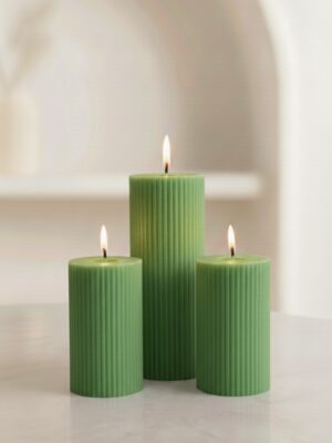Ripped Pillar Soy Wax Scented Candle Set of 3