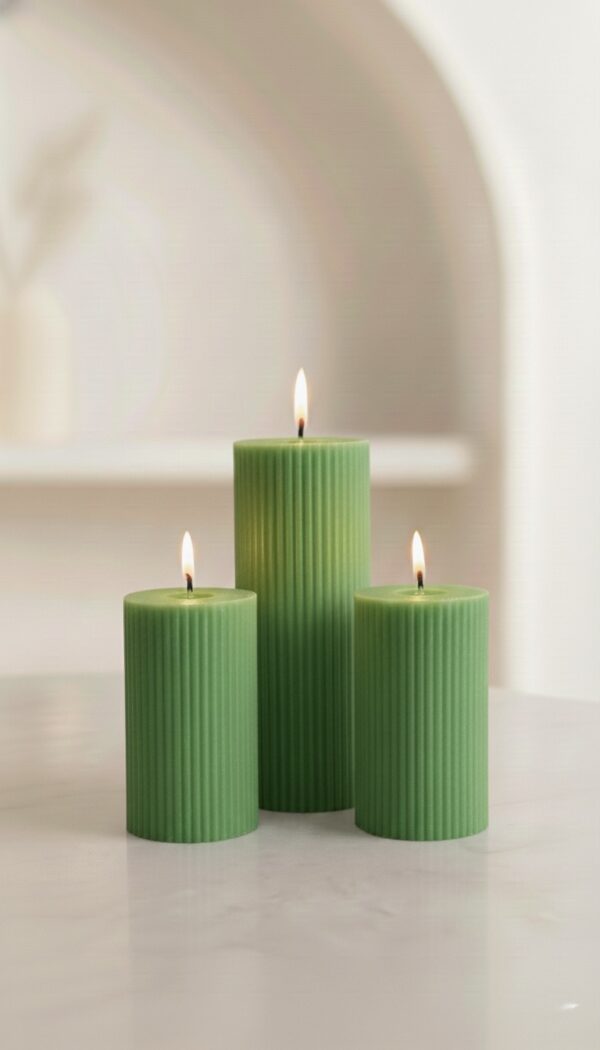 Ripped Pillar Soy Wax Scented Candle Set of 3