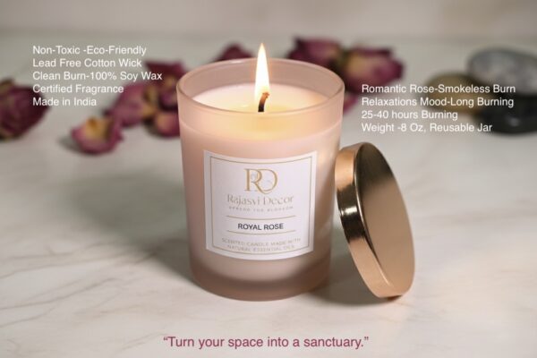 Luxury Pink Glass Jar Soy Candle