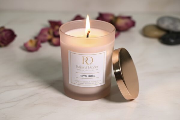 Luxury Pink Glass Jar Soy Candle