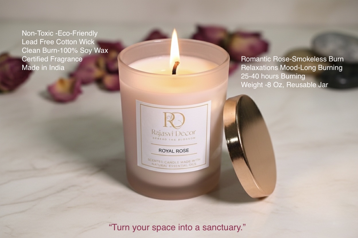 Luxury Pink Glass Jar Soy Candle - Image 4