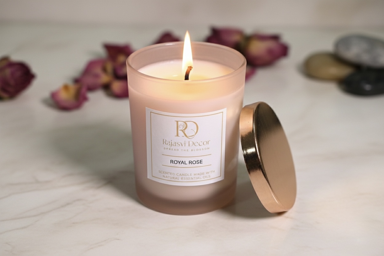 Luxury Pink Glass Jar Soy Candle - Image 2