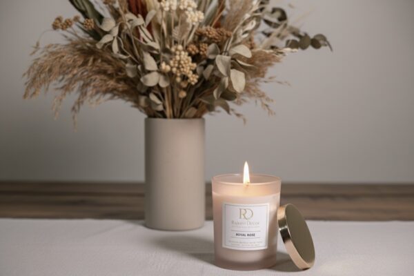 Luxury Pink Glass Jar Soy Candle