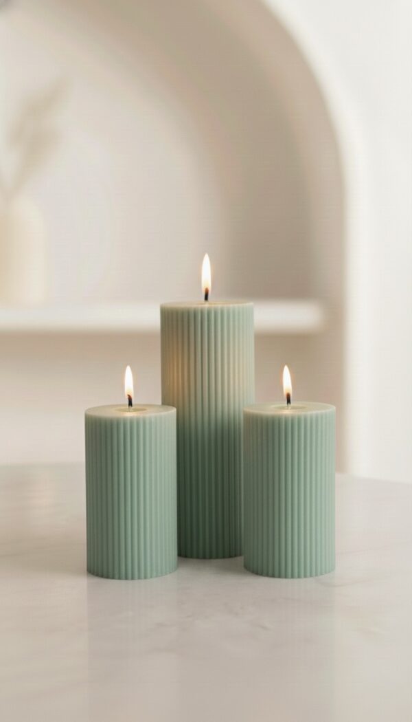 Ripped Pillar Soy Wax Scented Candle Set of 3