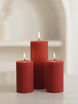 Ripped Pillar Soy Wax Scented Candle Set of 3