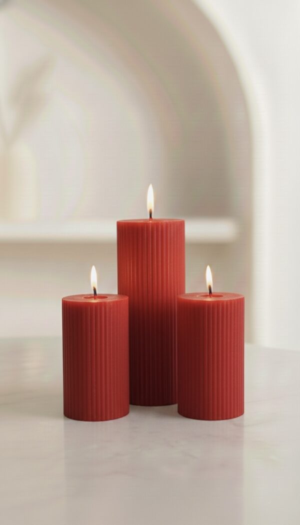 Ripped Pillar Soy Wax Scented Candle Set of 3