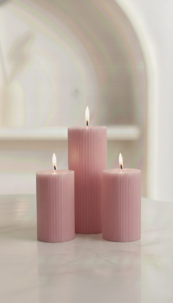 Ripped Pillar Soy Wax Scented Candle Set of 3