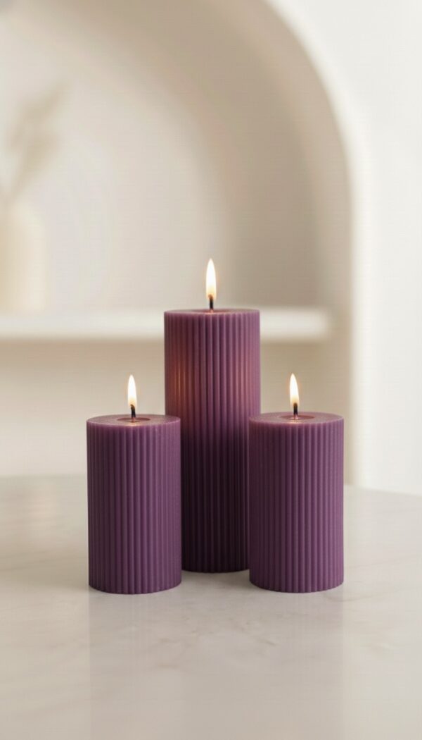Ripped Pillar Soy Wax Scented Candle Set of 3