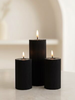 Ripped Pillar Soy Wax Scented Candle Set of 3