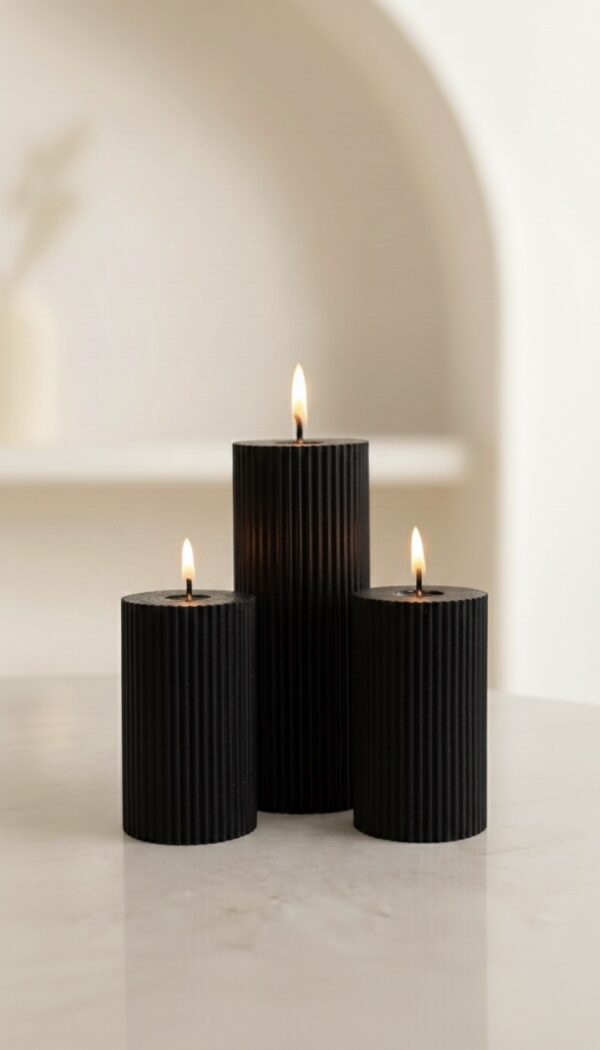 Ripped Pillar Soy Wax Scented Candle Set of 3