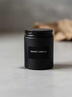 Smoke & Vanilla Scented Jar Candle