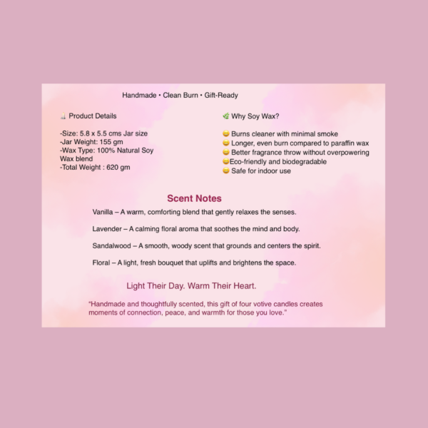 🕯️ Luxury Votive Scented Soy Wax Candle Set of 4