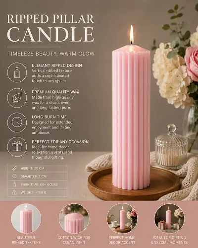 Big Size Ripped Pillar Scented Candle - Image 6