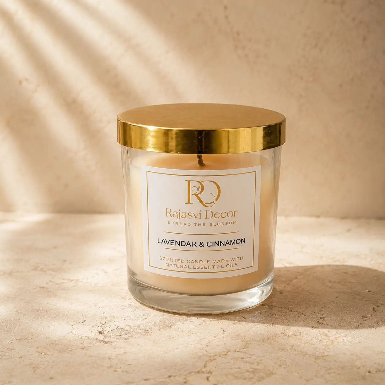 Lavender & Cinnamon Scented Soy Wax Candle