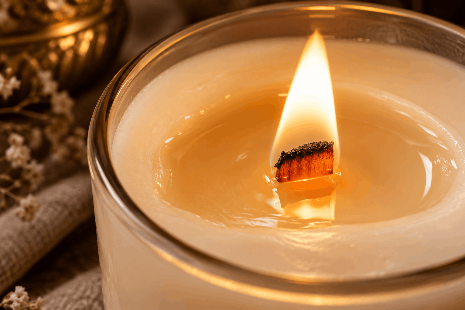 macro shot of candle wax textur